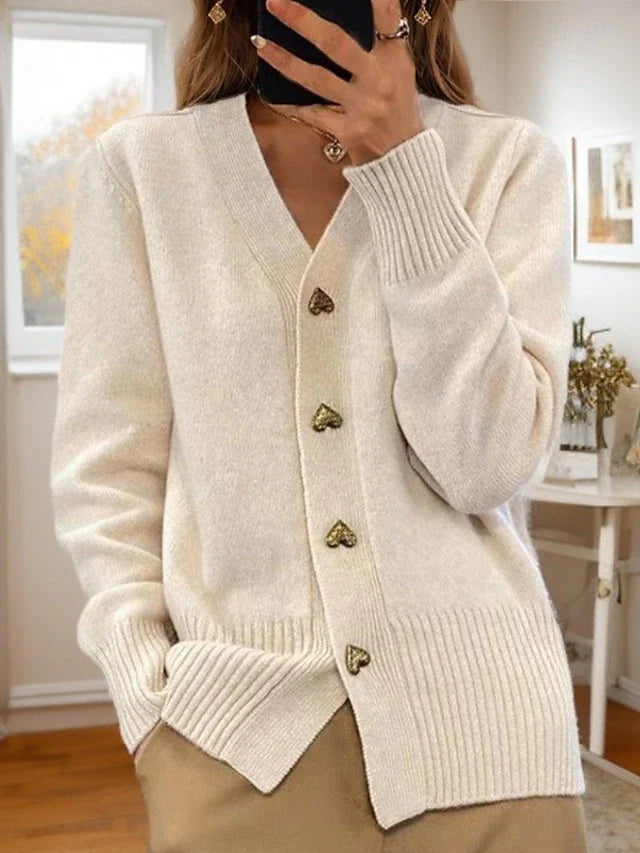Adele | Elegant Cardigan with Heart Buttons